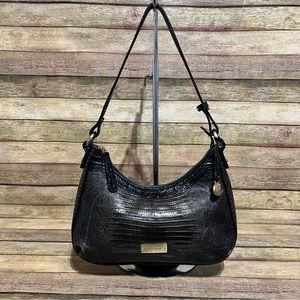 Brahmin Brown Caimen Leather Shoulder Bag